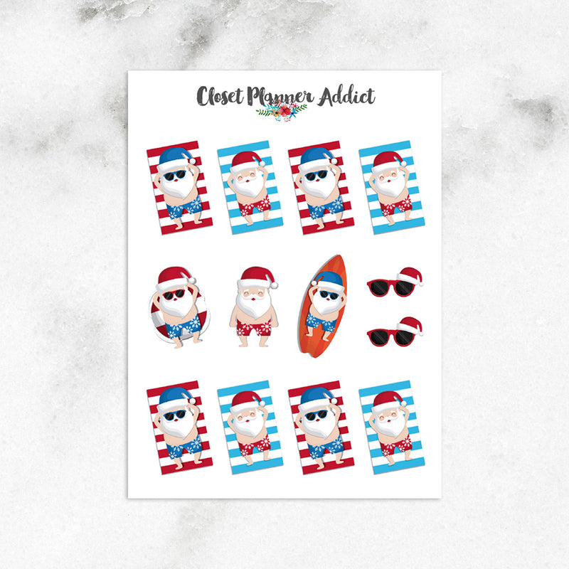 Summer Santa Planner Stickers (S-533)