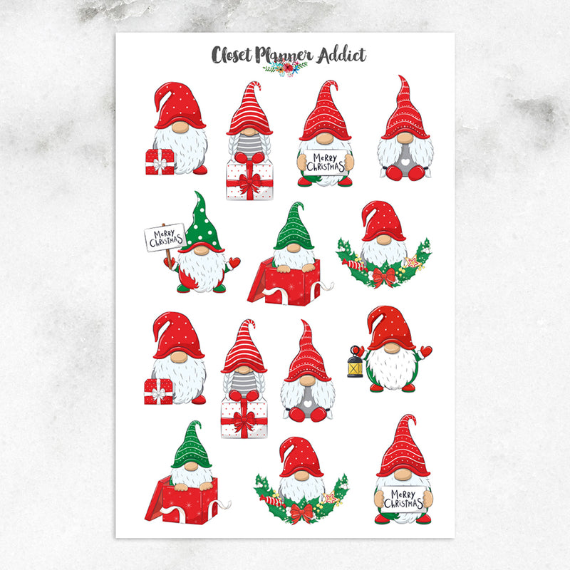 Christmas Gnomes Planner Stickers (S-534)