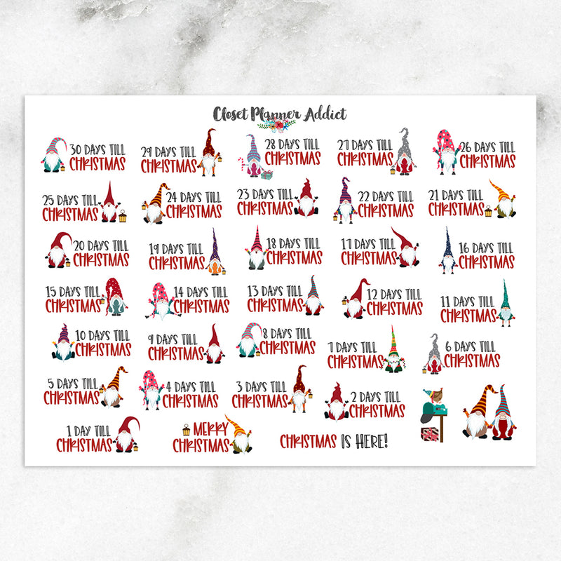 Cute Christmas Countdown Planner Stickers (S-537)