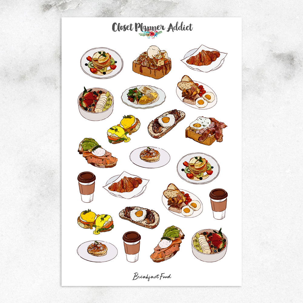 Breakfast Food Planner Stickers (S-542)