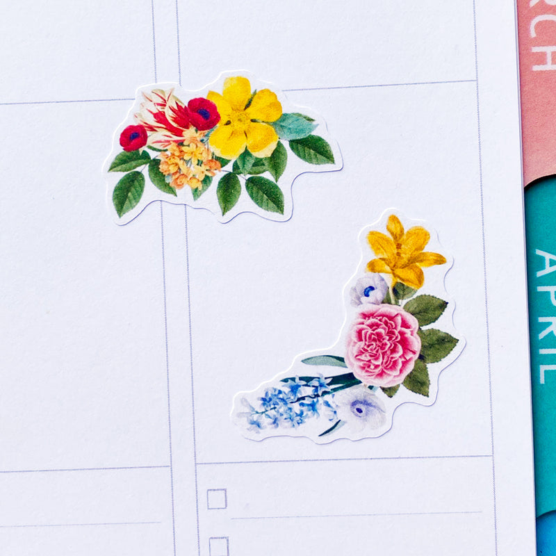 Vintage Flowers Planner Stickers by Closet Planner Addict (S-550)