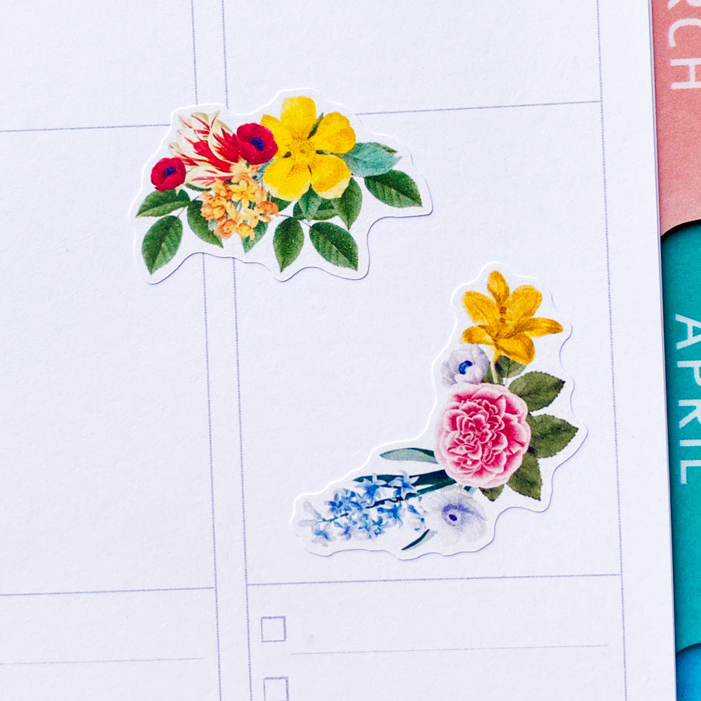 Wild Flowers Planner Stickers Floral Stickers Floral Bouquets Stickers  S-636 