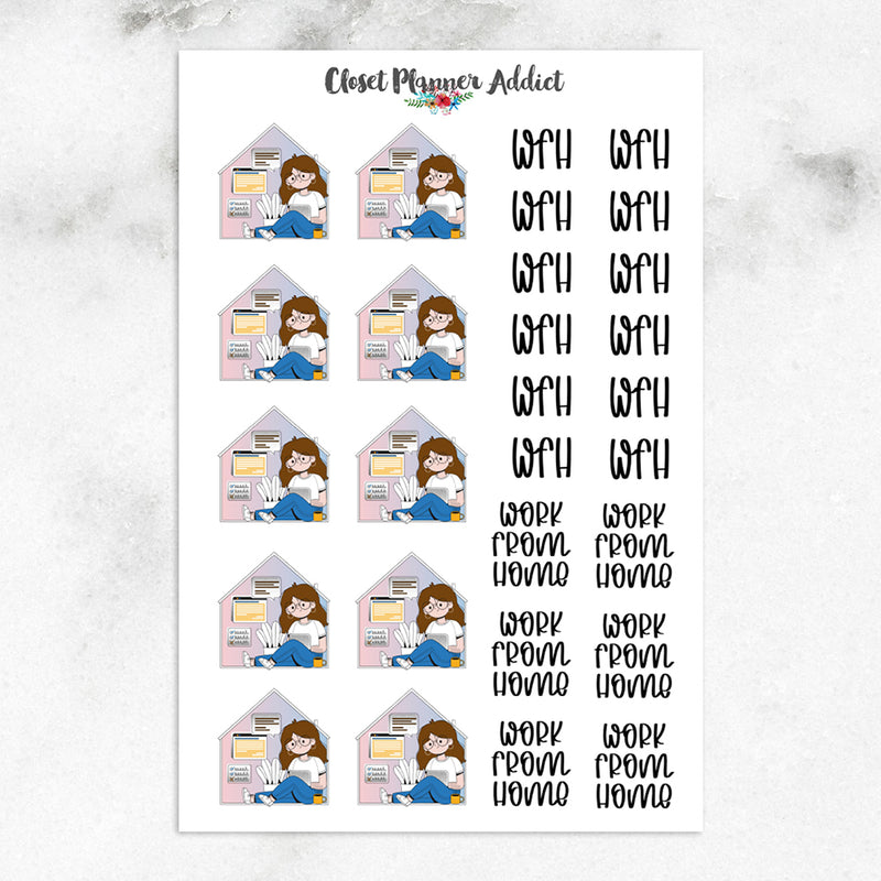 Work From Home Planner Stickers (S-551)