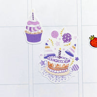 Purple Birthday Planner Stickers by Closet Planner Addict (S-558)