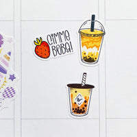Boba Planner Stickers | Bubble Tea Stickers by Closet Planner Addict (S-559)
