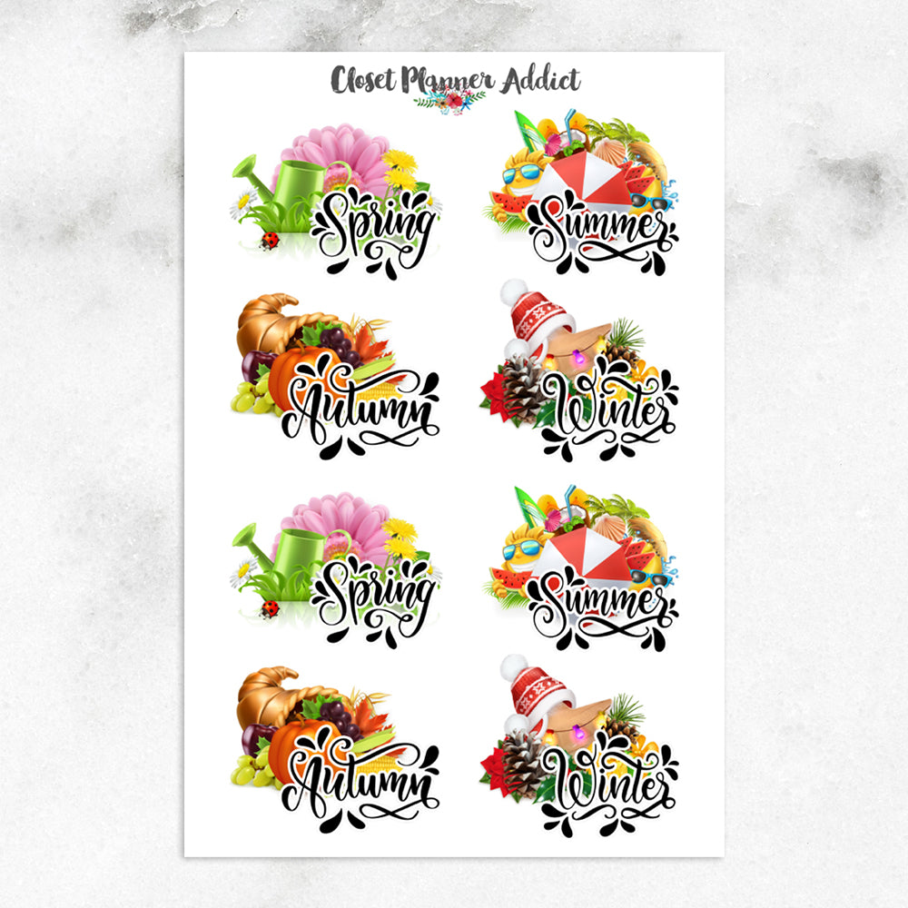 Spring Summer Autumn Winter Planner Stickers (S-560) – Closet Planner ...