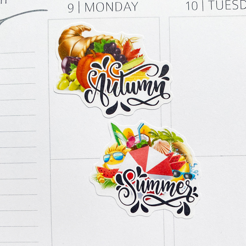 Spring Summer Autumn Winter Planner Stickers (S-560) – Closet Planner ...