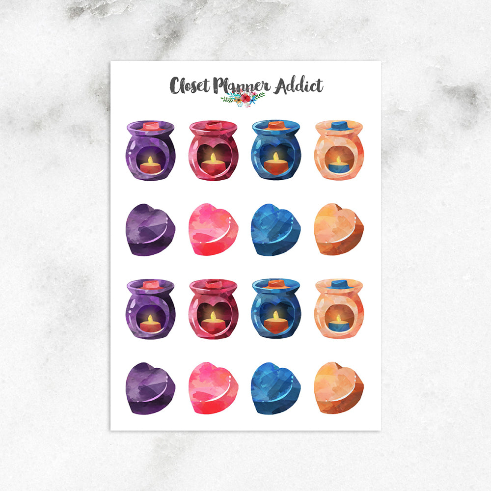 Aromatherapy Candle Burners Planner Stickers (S-568)
