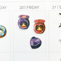 Aromatherapy Candle Burners Planner Stickers by Closet Planner Addict (S-568)