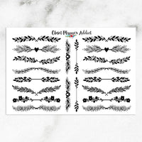 Floral Borders Planner Stickers (S-569)