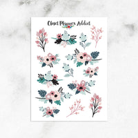 Floral Bouquets Planner Stickers (S-570)