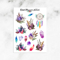 Crystals, Gems and Dreamcatcher Planner Stickers (S-572)