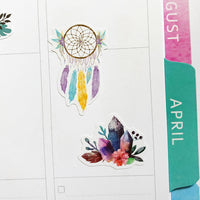 Crystals, Gems and Dreamcatcher Planner Stickers by Closet Planner Addict (S-572)