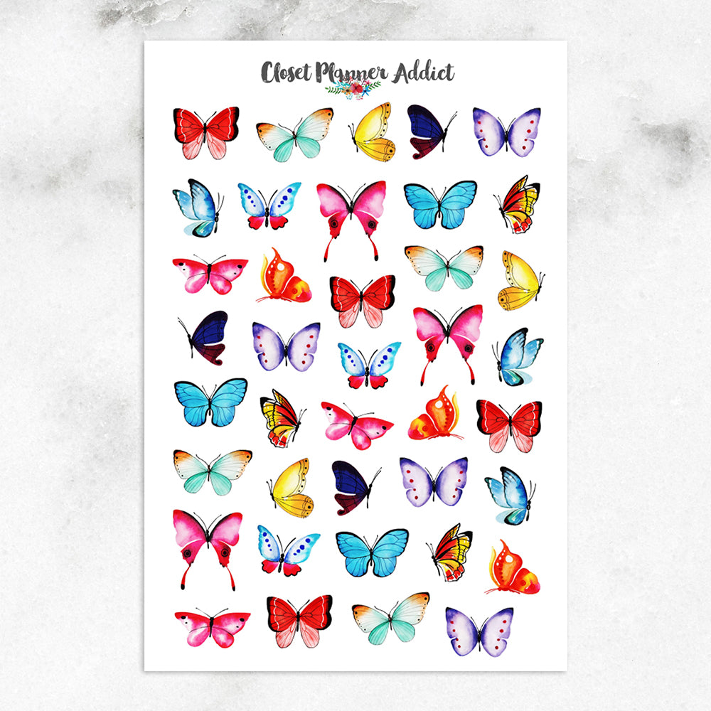 Colourful Butterflies Planner Stickers (S-576)