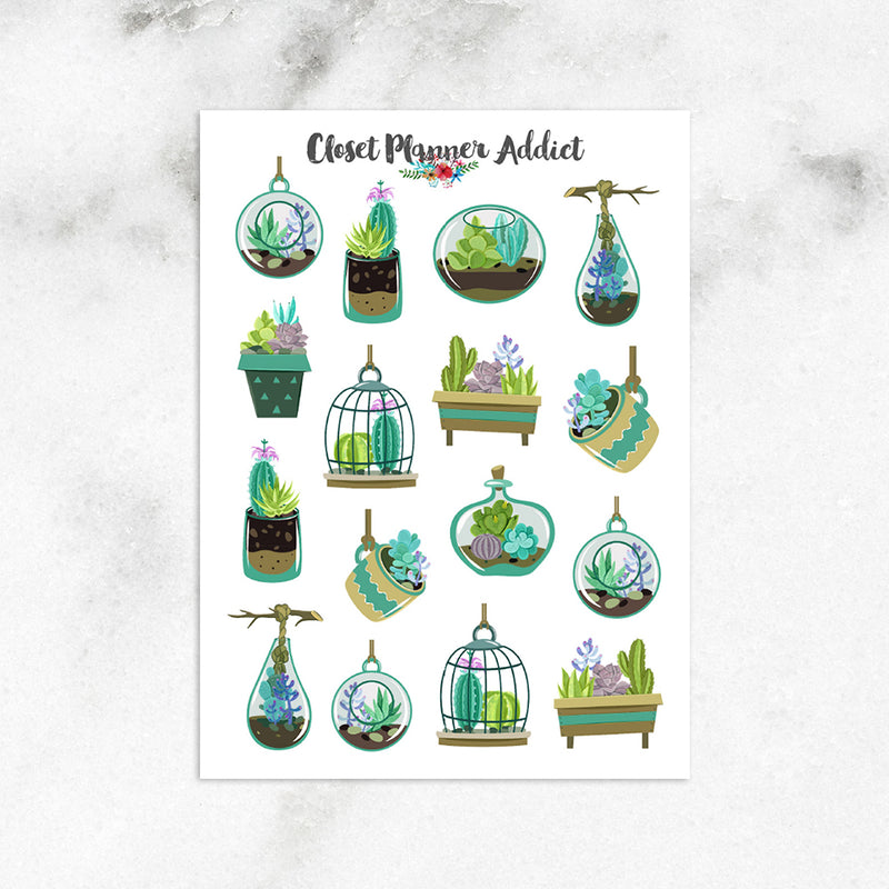 Cute Terrariums Planner Stickers (S-579)