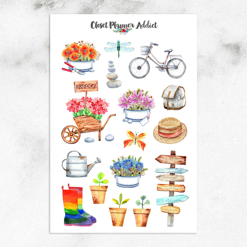 Cottage Garden Planner Stickers | Gardening Stickers (S-584)