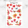 Watercolour Poppies Planner Stickers (S-587)