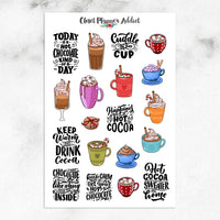 Hot Chocolate Planner Stickers | Hot Cocoa Stickers (S-592)