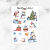 Cute Christmas Penguins Planner Stickers (S-598)