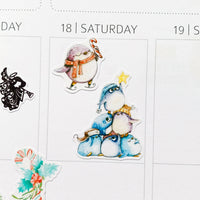 Cute Christmas Penguins Planner Stickers | Christmas Stickers by Closet Planner Addict (S-598)