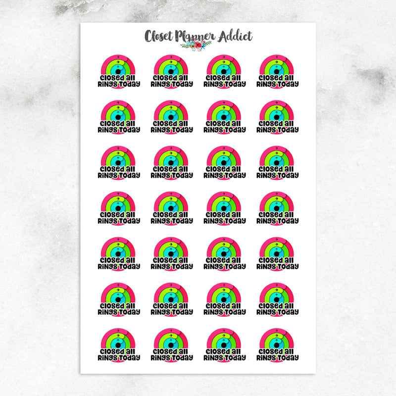 Apple Watch Closed All Rings Planner Stickers (S-604)