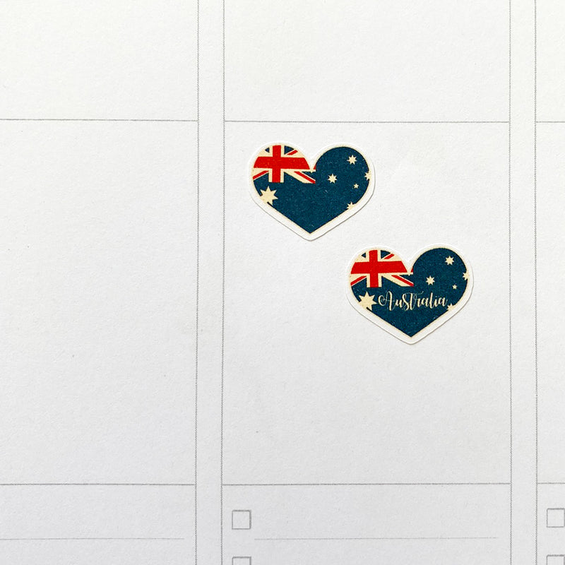 Australian Flag Hearts Planner Stickers by Closet Planner Addict (S-606)