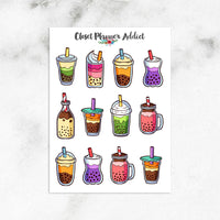 Bubble Tea Planner Stickers | Boba Stickers (S-607)