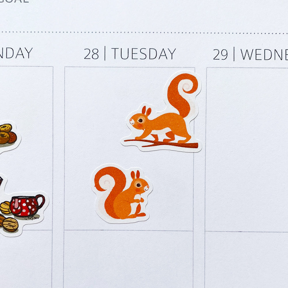 Cute Squirrels Planner Stickers by Closet Planner Addict (S-609)