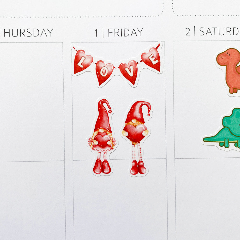 Cute Valentine Gnomes by Closet Planner Addict | Valentine's Day (S-613)