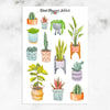 Watercolour Plants Planner Stickers (S-617)