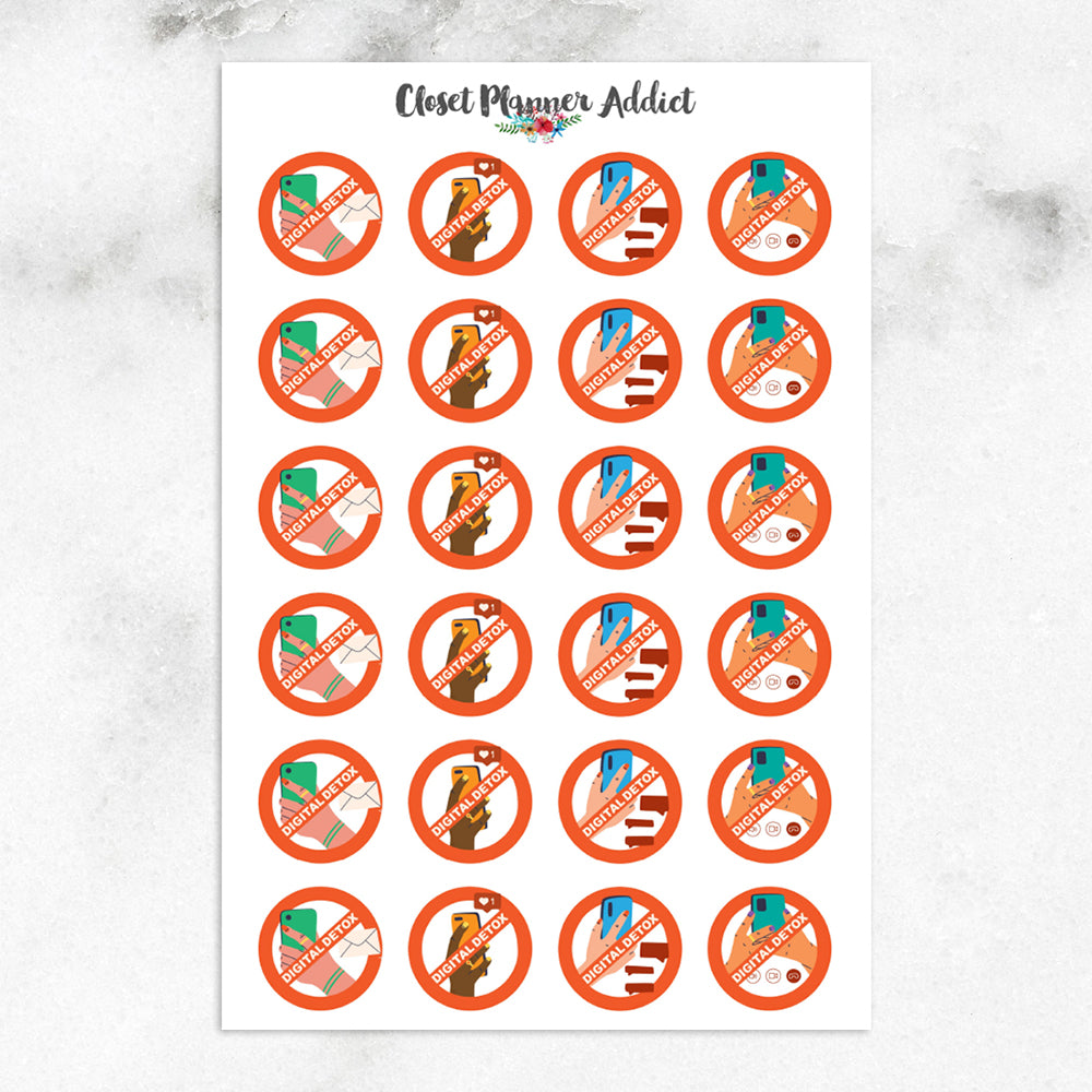 Digital Detox Planner Stickers (S-625)