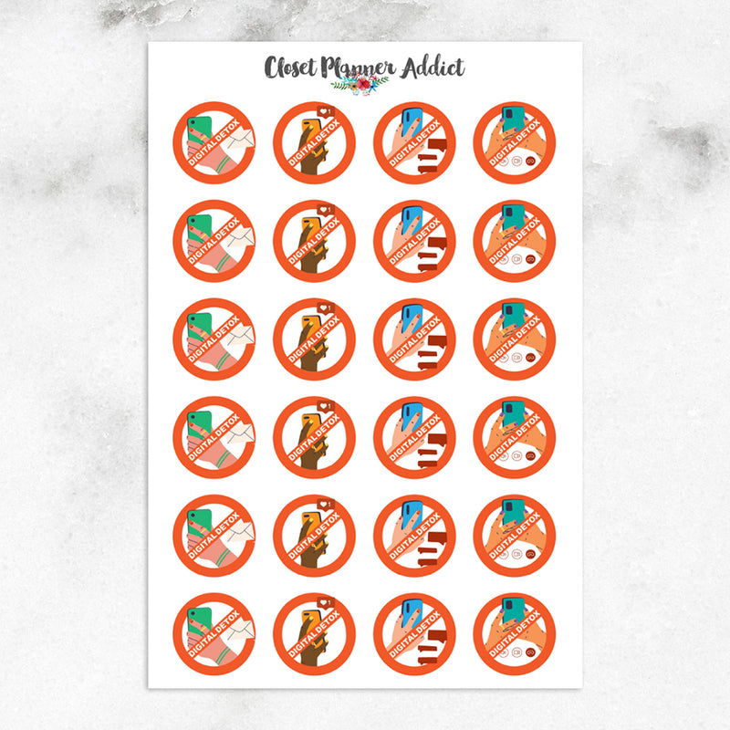 Digital Detox Planner Stickers (S-625)