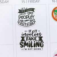 Introvert Quotes Planner Stickers by Closet Planner Addict (S-626)