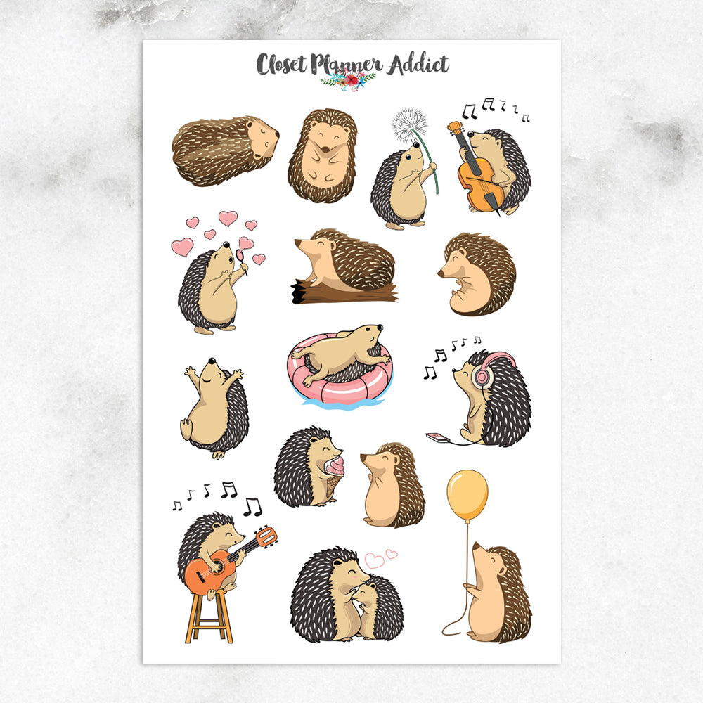 Cute Hedgehogs Planner Stickers (S-630)