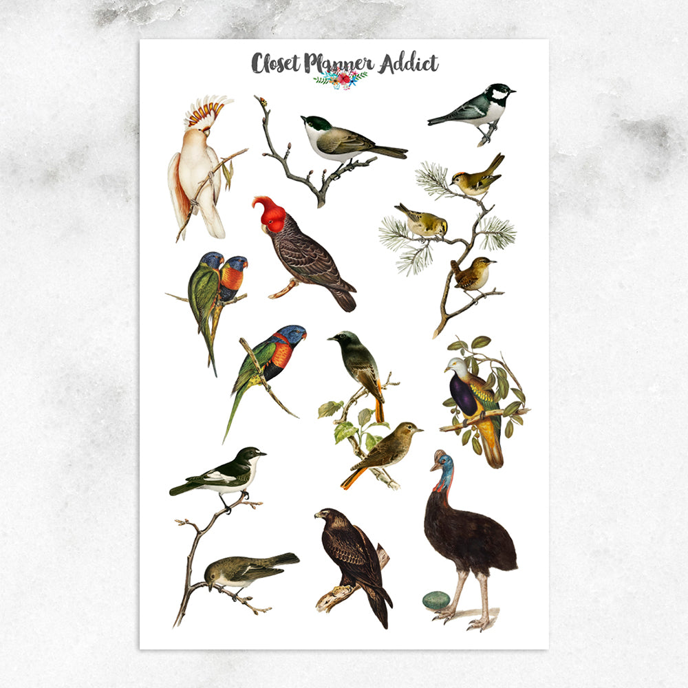 Australian Birds Planner Stickers (S-632)