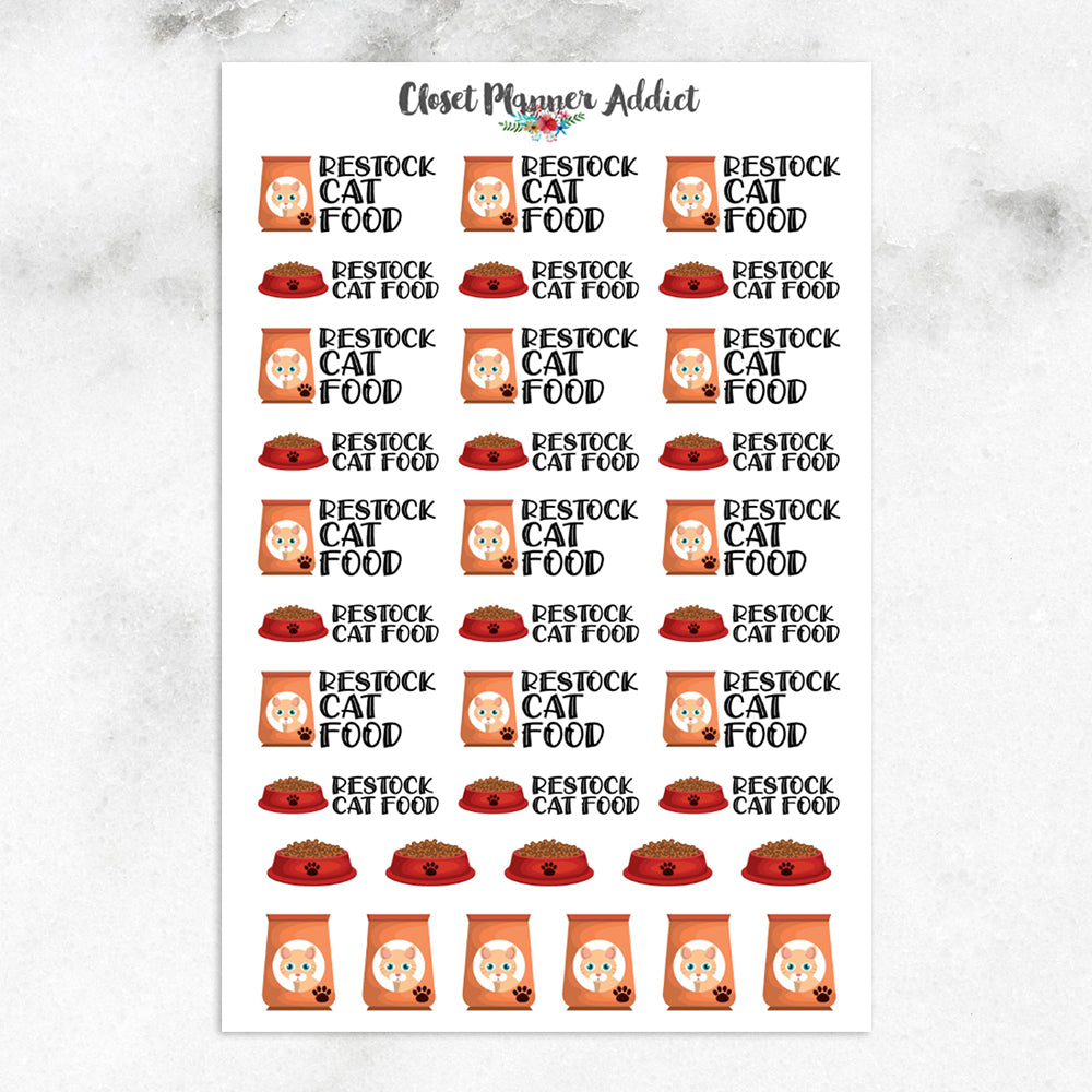 Restock Dog Cat Pet Food Planner Stickers (S-640)