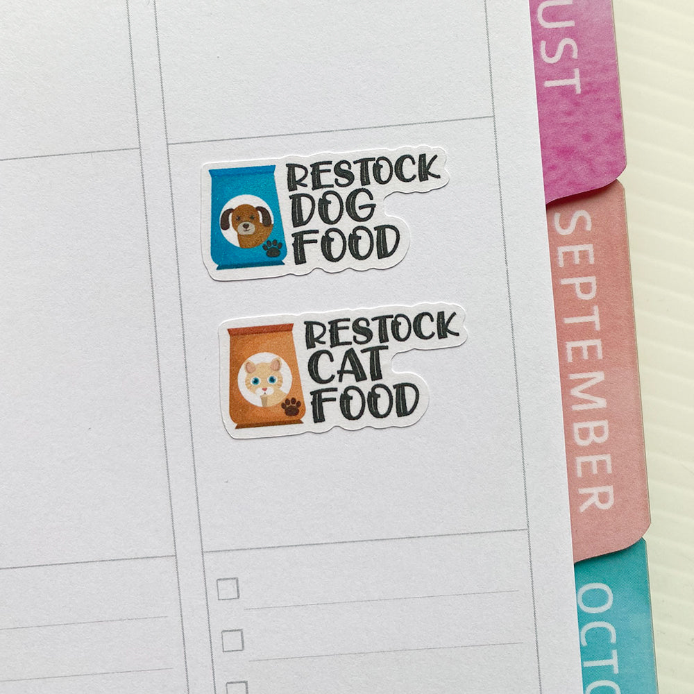 Restock Dog Cat Food Planner Stickers by Closet Planner Addict
