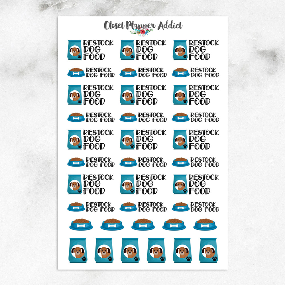 Restock Dog Cat Pet Food Planner Stickers (S-640)