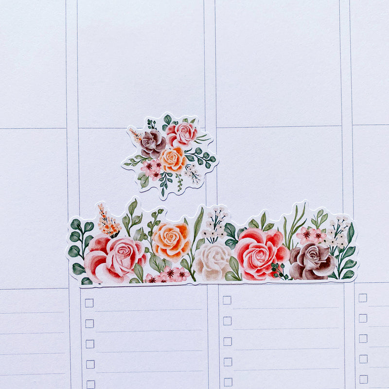 Watercolour Floral Planner Stickers by Closet Planner Addict (S-642)