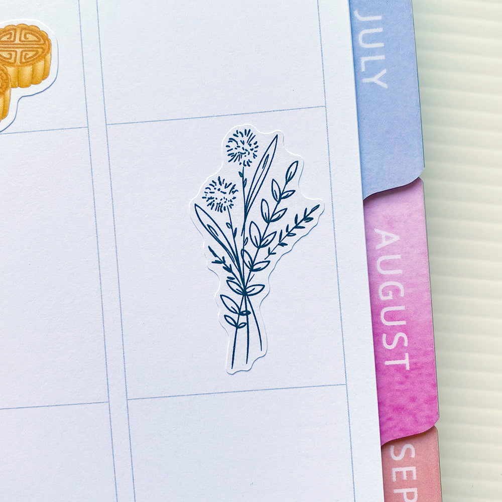 Illustrated Flowers Planner Stickers by Closet Planner Addict  (S-644)