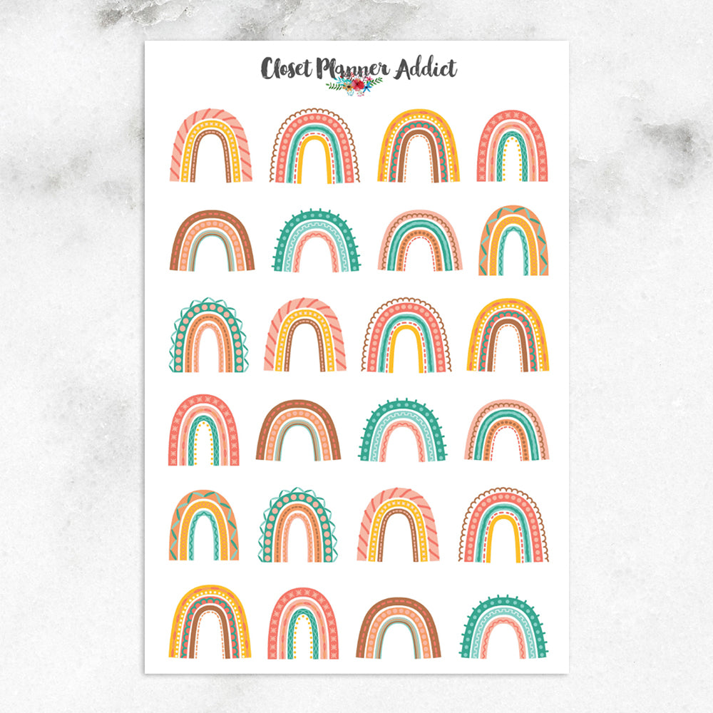 Bright Rainbows Planner Stickers (S-647)