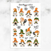 Cute Halloween Gnomes Planner Stickers (S-649)