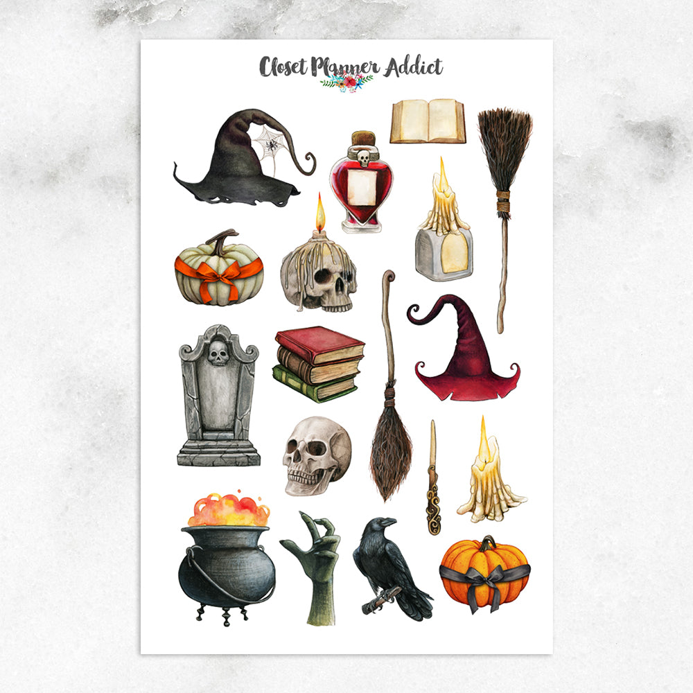 Gothic Halloween Planner Stickers (S-650)