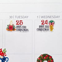 Christmas Countdown Stockings Planner Stickers by Closet Planner Addict (S-652)