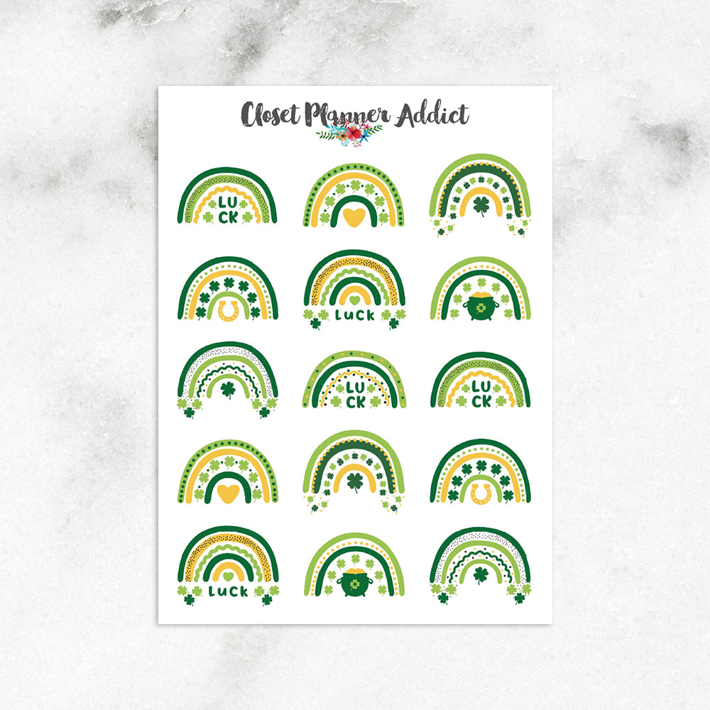 St Patrick's Day Rainbows Planner Stickers (S-657)