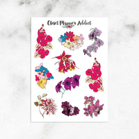Colourful Floral Planner Stickers (S-658)