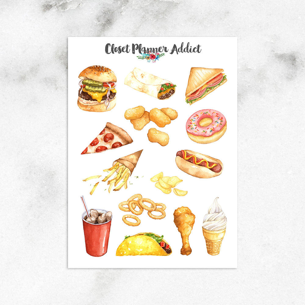 Fast Food Planner Stickers (S-659)