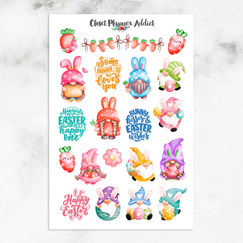 Happy Easter Gnomes Planner Stickers (S-661)