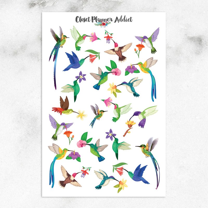 Colourful Hummingbird Planner Stickers (S-662)