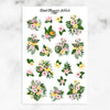 Watercolour Frangipani Floral Planner Stickers (S-663)